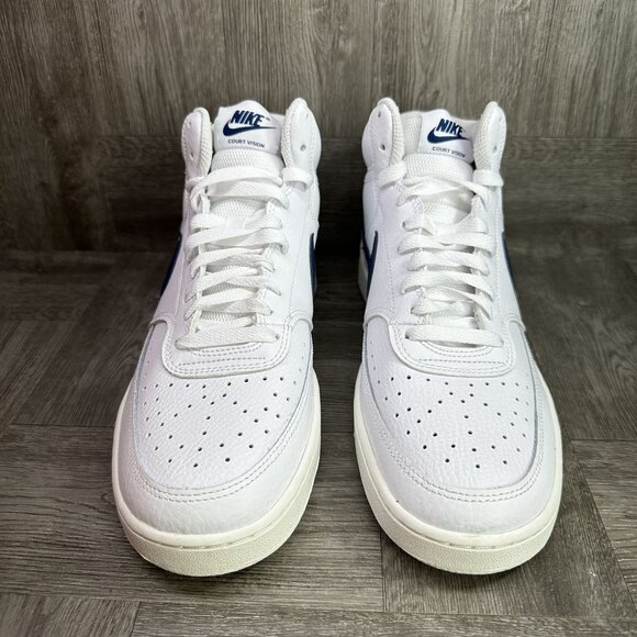 Nike Court Vision Mid Women's size 11 White Blue Hightop Shoes CD5436-109 - Picture 4 of 8